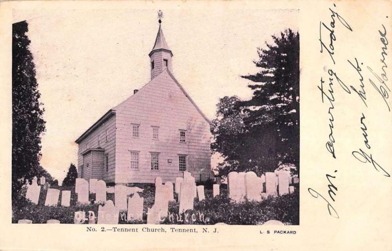 Tennent New Jersey Church Graveyard Antique Postcard K91012