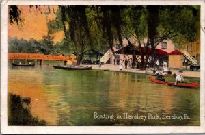Boating In Hershey Park Hershey Pennsylvania Vintage Postcard C036