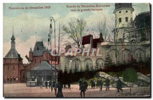 Old Postcard Brussels Exposition 1910 Entree Kermesse Towards Large terrace