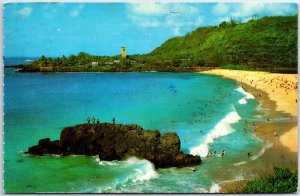 VINTAGE POSTCARD WAIMEA BEACH PARK ON THE ISLAND OF OAHU HAWAII 1984