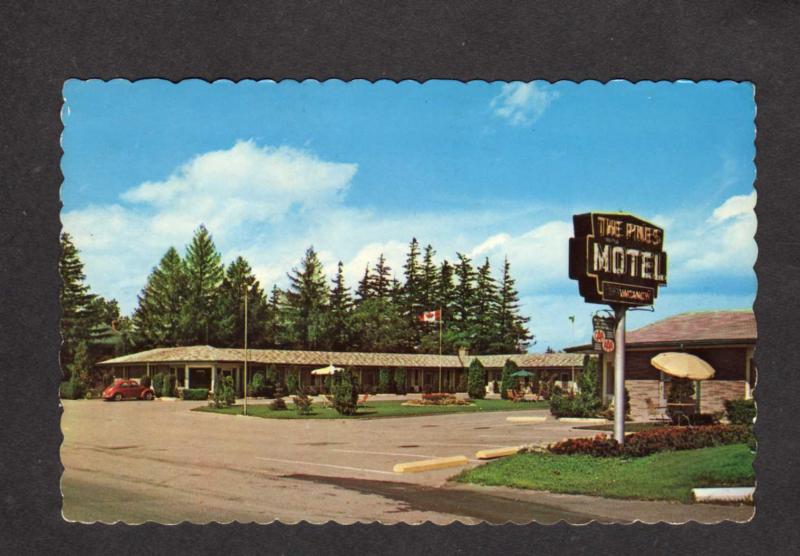 ON The Pines Motel Woodstock Ontario Canada Carte Postale Postcard