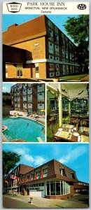 Moncton New Brunswick Canada 1970s Oversize Postcard Park House Inn Motel Pool