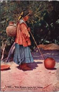 White Mountain Apache Girl Arizona Native American Postcard C057