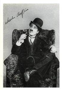 Charlie Chaplin and Facsimile Autograph ? Modern Postcard