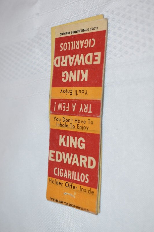 King Edward Cigarillo's Advertising Bobtail 20 Strike Matchbook Cover