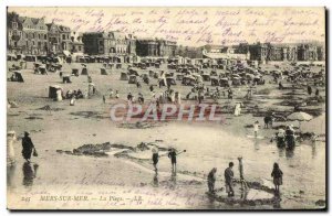 Old Postcard Mers Sur Mer Beach