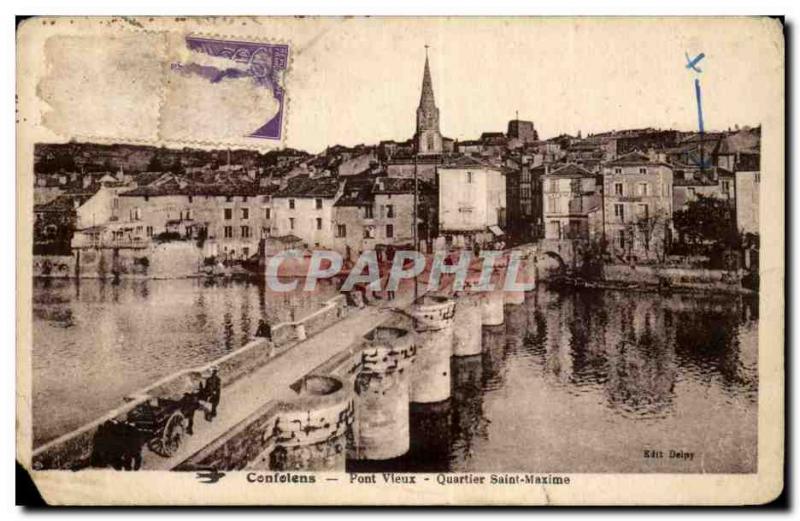 Postcard Old Confolens Bridge Saint old maxim