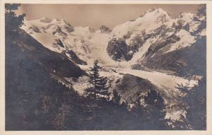 Schweiz Morteratschgletscher mit Berninagruppe Real Photo