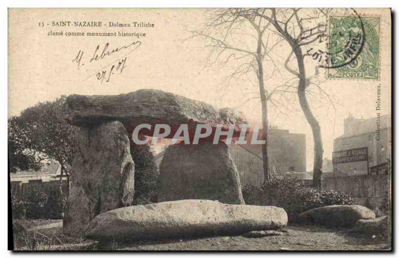 Old Postcard Dolmen Megalith Dolmen Saint Nazaire trilithon