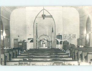 Pre-1950 rppc religious INTERIOR OF CHURCH IN UNKNOWN TOWN HM0694