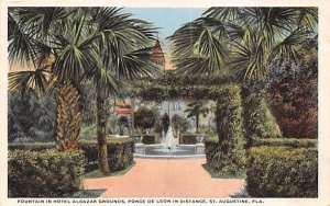 Hotel Alcazar Grounds, Ponce De Leon in Distance St Augustine, Florida