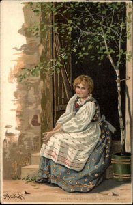 Anna Mailick Cute Little Girl Ethnic Costume Erika c1910 Gel Vintage Postcard