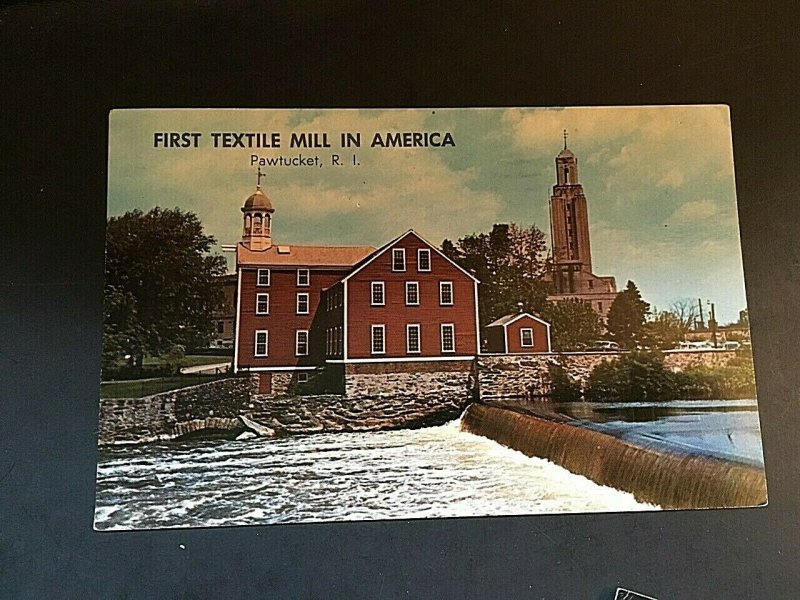 Postcard View of  First Textile Mill in America,Slater Mill,Pawtucket,RI. T5
