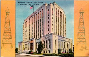 Linen Postcard Oklahoma County Court House in Oklahoma City, Oklahoma