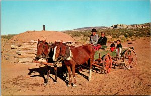 Navajo Reservation Wagon Land Postcard - BRADSHAW - VINTAGE PC 