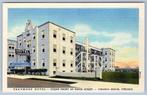 1940's TRAYMORE HOTEL OCEAN FRONT AT 9th STREET PRIVATE BATHS VIRGINIA BEACH VA