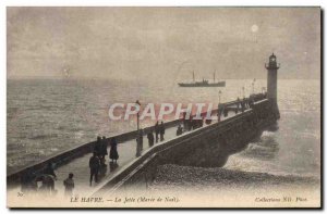 Old Postcard Le Havre La Jetee Lighthouse Boat