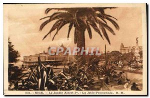 Postcard Old Nice Jardin Albert La Jetee Promenade