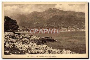 Old Postcard Menton Vue Prize Cap Martin