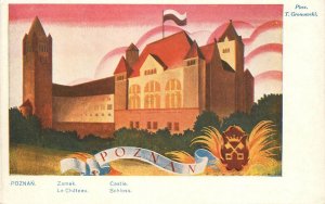 Postcard 1929 Poland Pozan Le Chateau Castle 22-14243