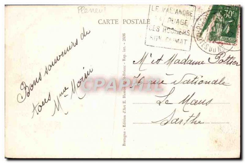 Old Postcard Val Andre The Verdelet in heavy seas