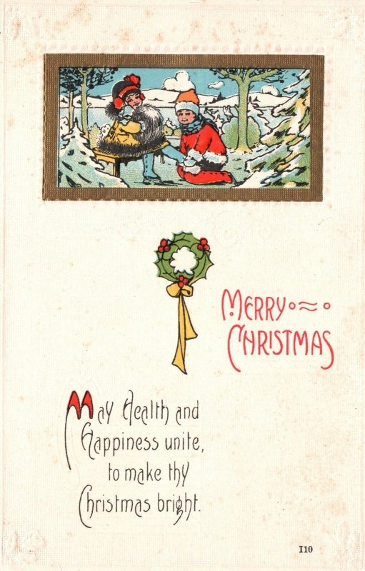 Vintage Postcard Merry Christmas Yuletide Season Remembrance Card Holidays