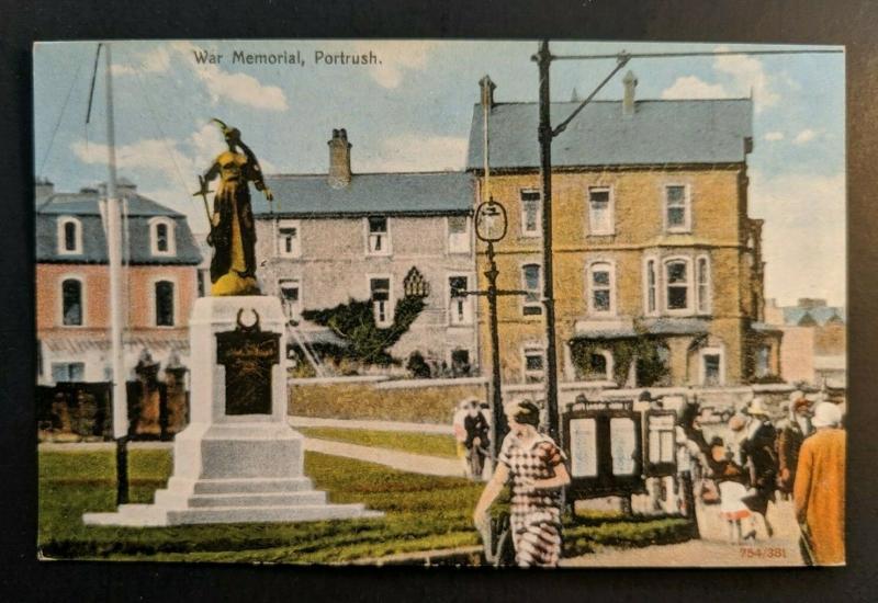 Mint Vintage War Memorial Portrush Antrim Ireland Color Real Picture Postcard 