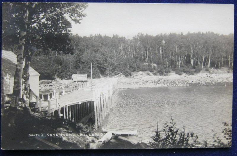 Smiths Cove Pond Millbridge ME Real Photo Post Card Unposted 