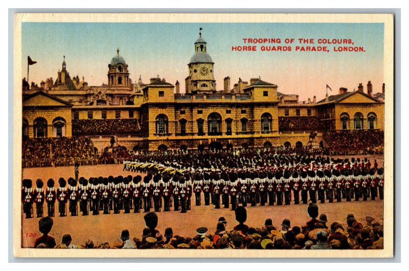 Postcard London Trooping Of The Colours Horse Guards Parade Standard View Card 