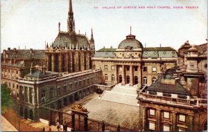 postcard Paris France - Palace of Justice and Holy Chapel