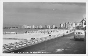 Rio de Janeiro Brazil birds eye view Atlantic Ave beach real photo pc Y13626