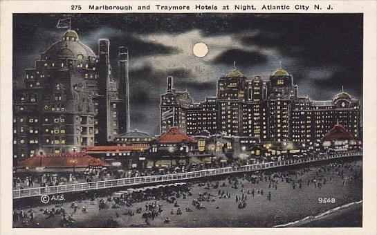 Marlborough And Traymore Hotels At Night Atlantic City New Jersey