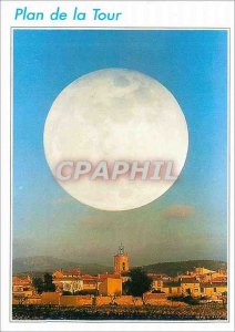 Modern Postcard Full Moon on map Var Tower Photo montage M Leroux Telesonne o...