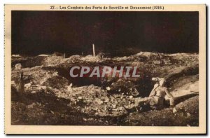 Old Postcard Fighting strong Souville and Douaumont (1916)