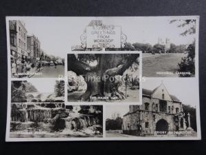 Nottinghamshire WORKSOP 5 Image Multiview inc Bridge Street c1954 RP Postcard