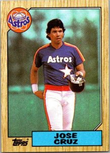 1987 Topps Baseball Card Jose Cruz Houston Astros sk3354