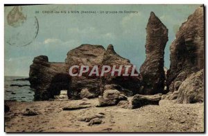 Old Postcard Croix De Vie At Zion Rocks From A Group