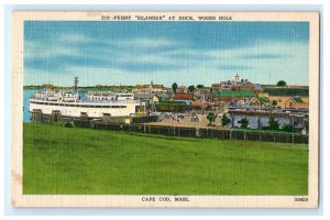 Islander Ferry Ship Woods Hole Cape Cod MA Massachusetts Postcard (CZ5)