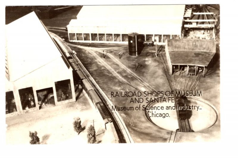 Real Photo, Railroad Shop of Museum of Science and Industry, Chicago, Illinois