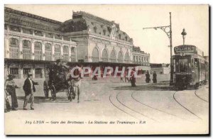 Old Postcard Tram Station Lyon Brotteaux The tram stations Horse