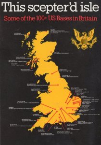 This Scepter'd Isle Map Of US Military Bases Anti War Postcard