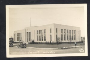 RPPC BELLINGHAM WASHINGTON DOWNTOWN CITY HALL OLD CARS REAL PHOTO POSTCARD