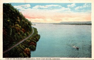 Iowa Dubuque View Of The Mississippi River From Eagle Point High Bridge 1918