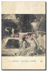 Old Postcard Luxembourg Miss Dufau L & # 39Automne Nude Erotic