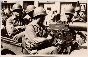 Pilsen Czech Republic US Soldiers Troops 6/45 Liberation Day ? RPPC Postcard H13