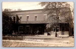 J87/ St Elmo Illinois RPPC Postcard c1910 Fayette County Hotel Bank 1862