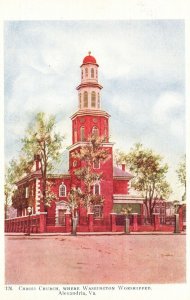 Vintage Postcard 1920's Christ Church Washington Worshipped Alexandria Virginia 