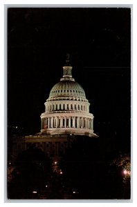 United States Capitol Washington D. C. Night View Postcard c1966 Postmark
