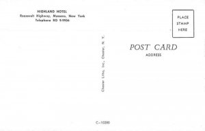 Massena New York Highland Hotel Vintage Postcard JI657971