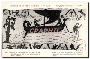 Tapissserie Queen Mathilde Bayeux Old Postcard of William's friends